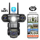 V380 Outdoor WiFi Camera 3-Lens 3-Screen View 9MP