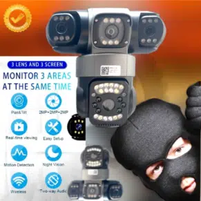 V380 PRO 3 Lens CCTV Outdoor Waterproof Night Vision PTZ Camera