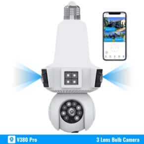3-Lens Bulb PTZ Dome WiFi Camera 6MP