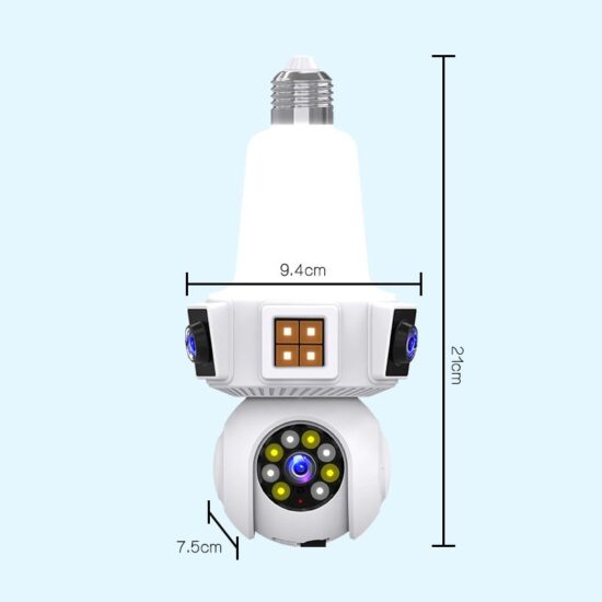 3-Lens Bulb PTZ Dome WiFi Camera 6MP