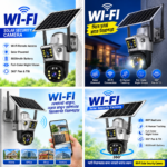 Wi-Fi Solar Security Camera – Dual Lens 8MP PTZ | 8000mAh Battery